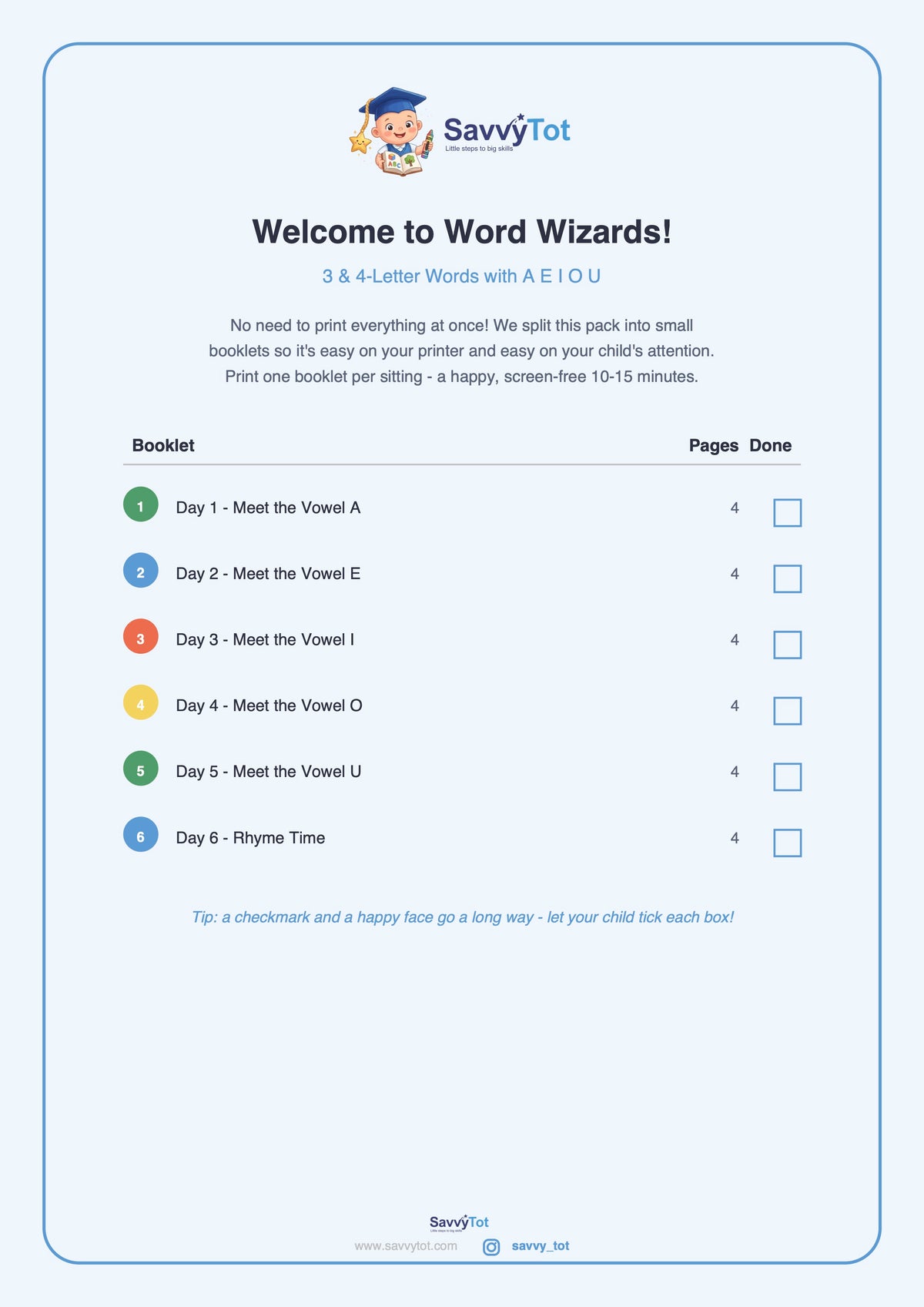 Phonics Worksheets for Kids | Word Wizards | SavvyTot