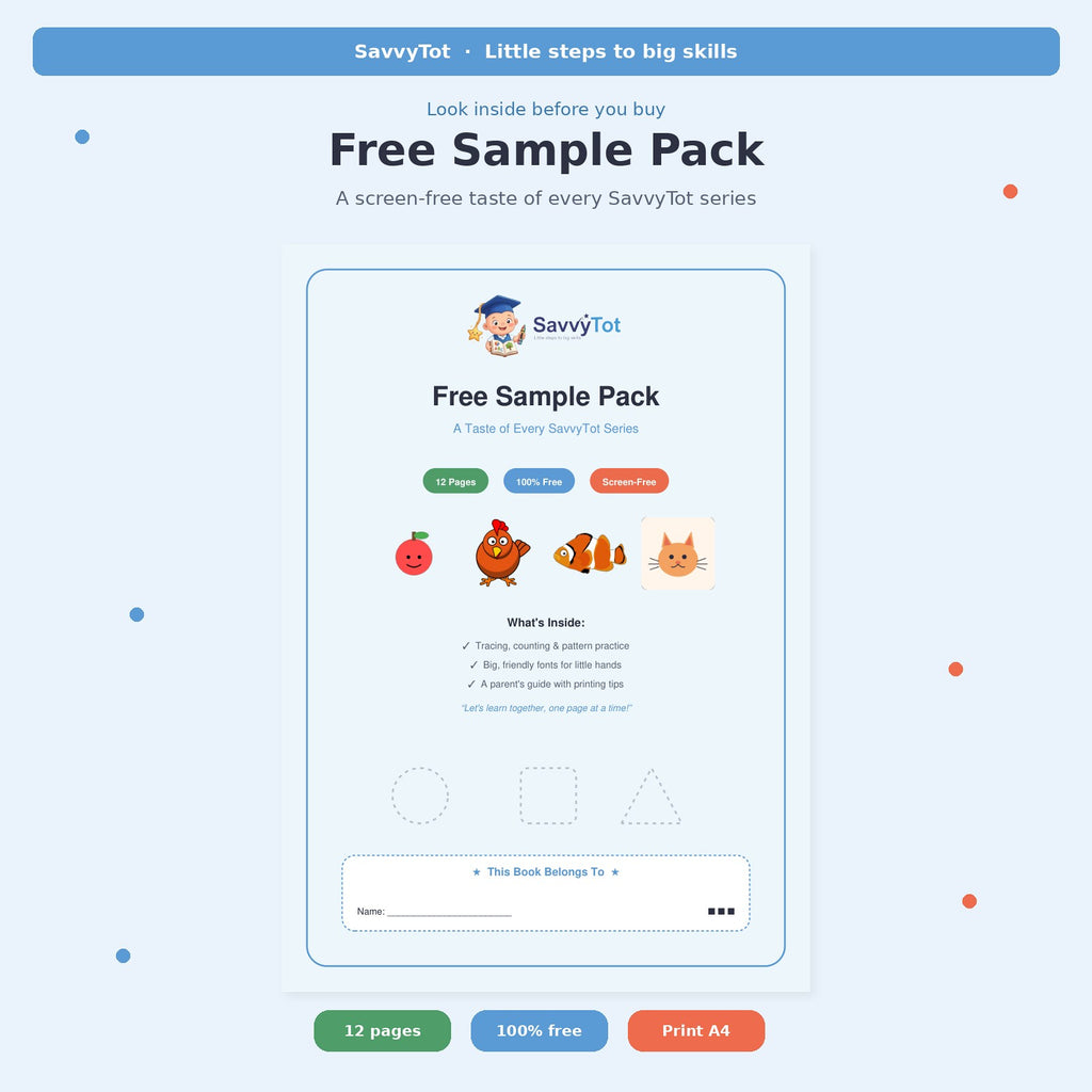 SavvyTot Free Sample Pack cover