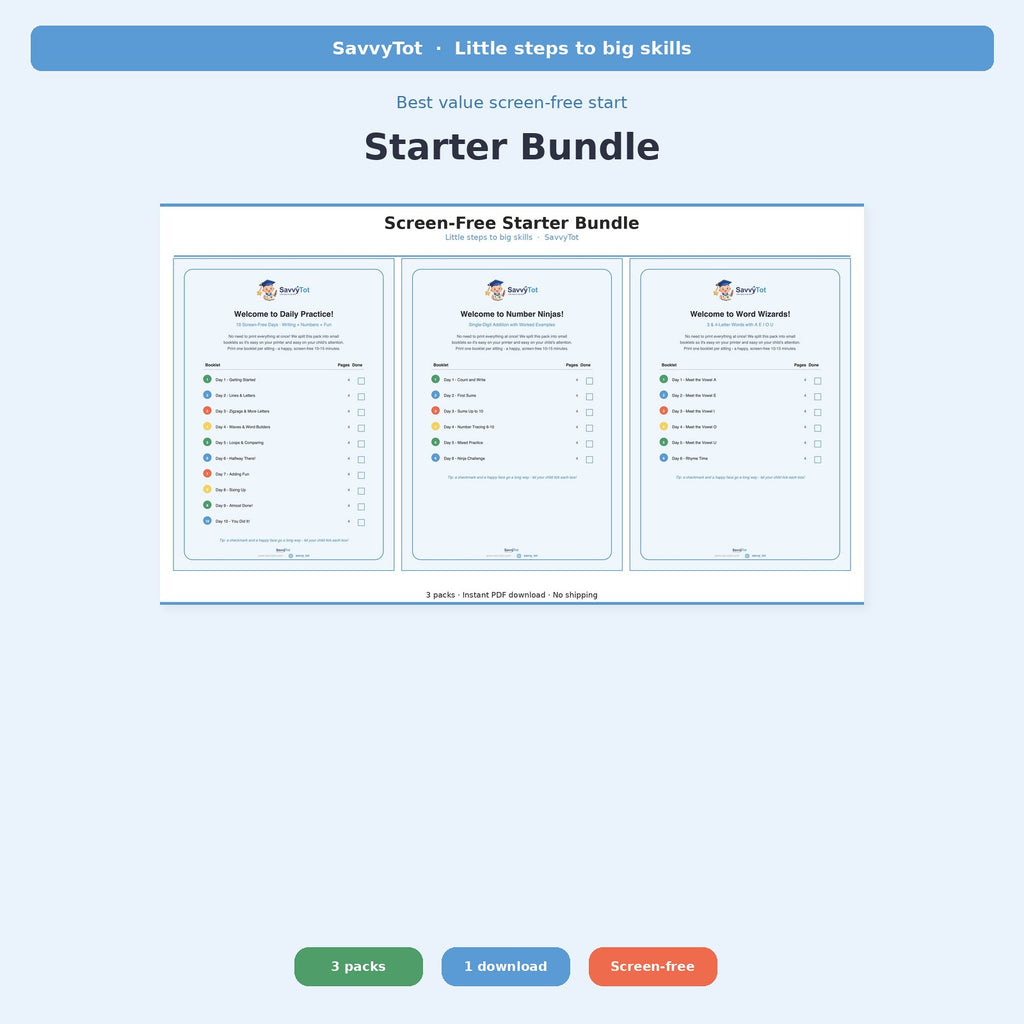 SavvyTot Starter Bundle cover