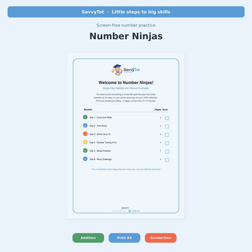 SavvyTot Number Ninjas cover
