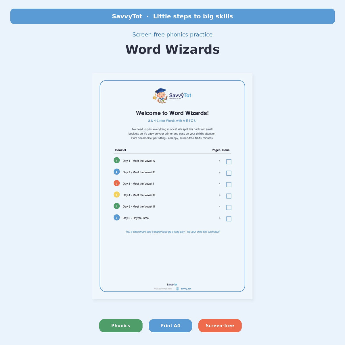 SavvyTot Word Wizards cover