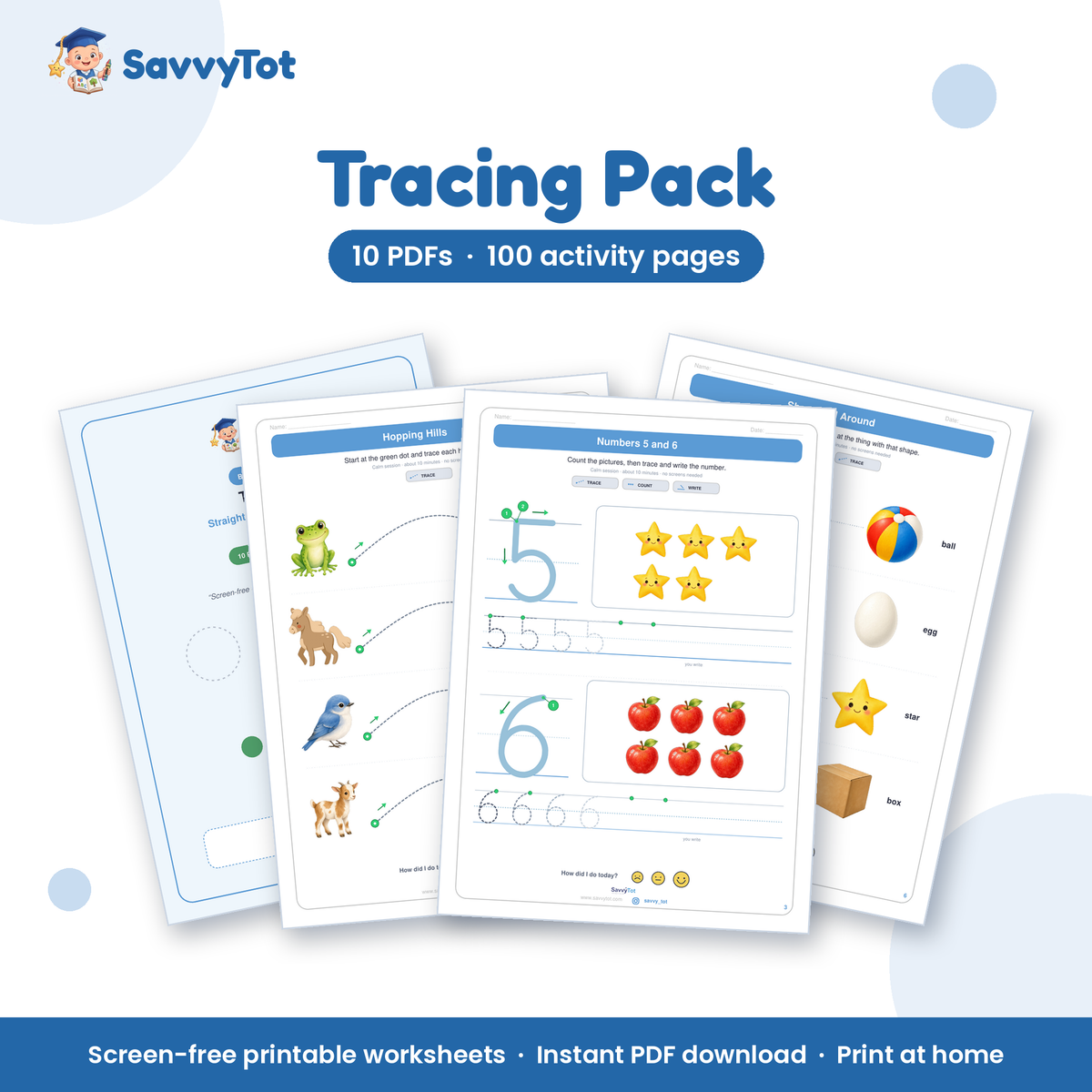 Tracing Pack cover showing sample activity pages